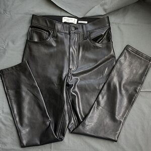 Abercrombie & Fitch Shiny Black Leather Pants